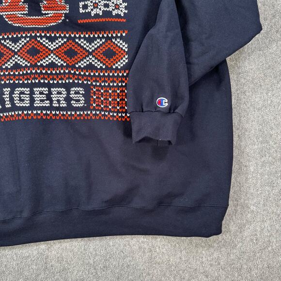 Auburn Tigers Champion Ugly Christmas Sweatshirt Size 3XL Blue Orange War Eagle - Picture 2 of 8